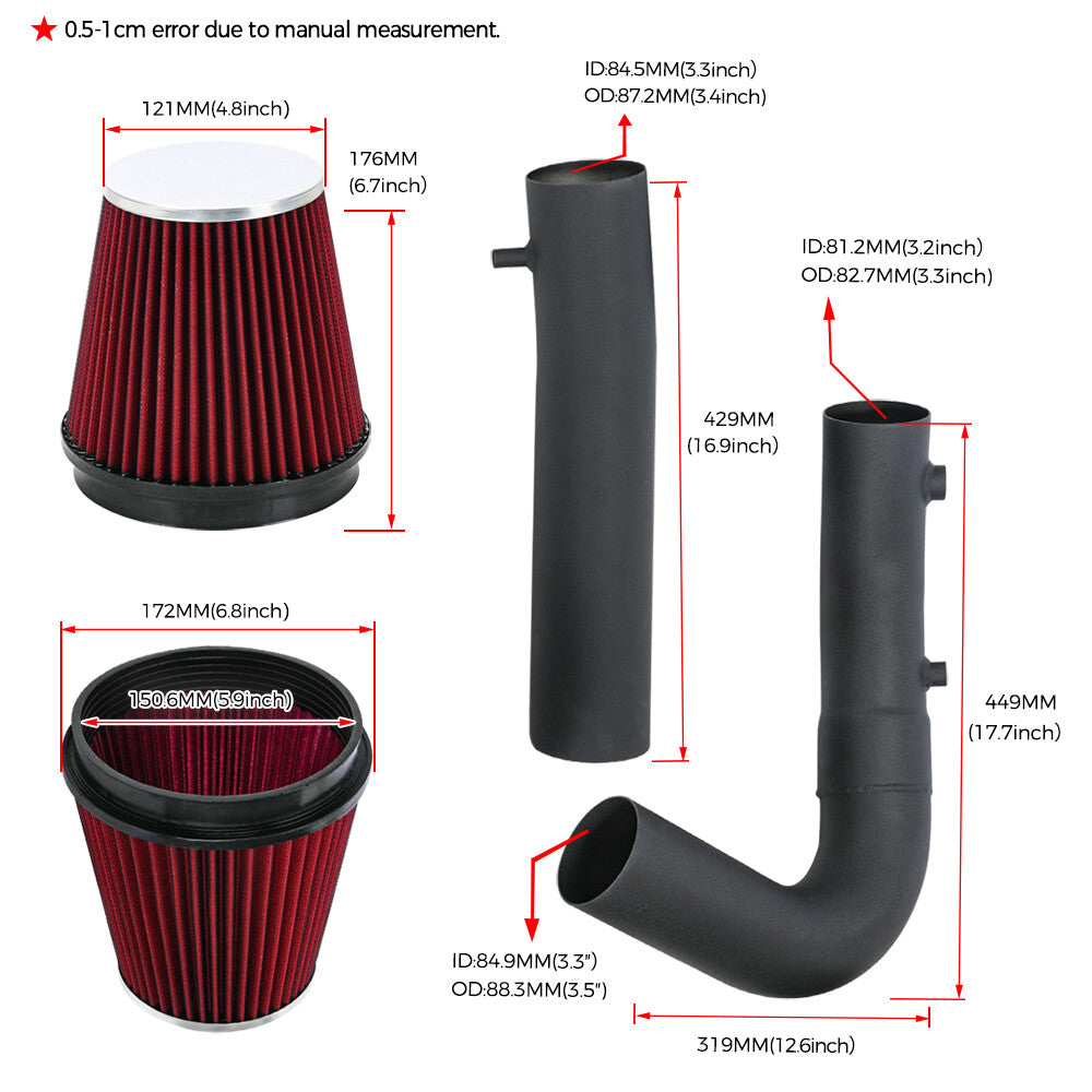 For 11+ Charger/ for Challenger /300 3.6 V6 Heat Shield Cold Air Intake System Filter