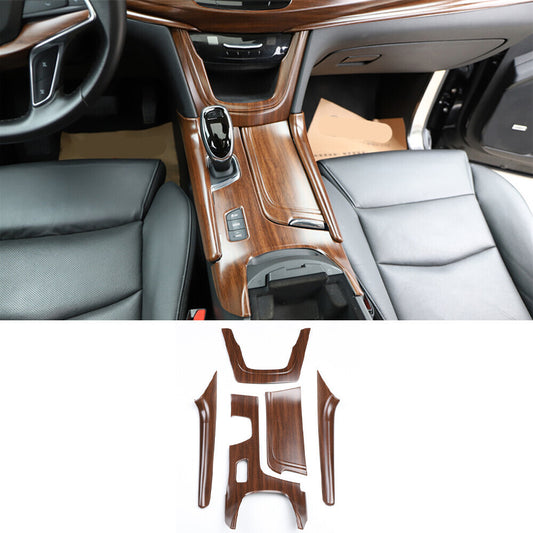for Cadillac XT5 2017-19 Matt Wood Grain Middle Console Gear Shift Cover Trim 5P