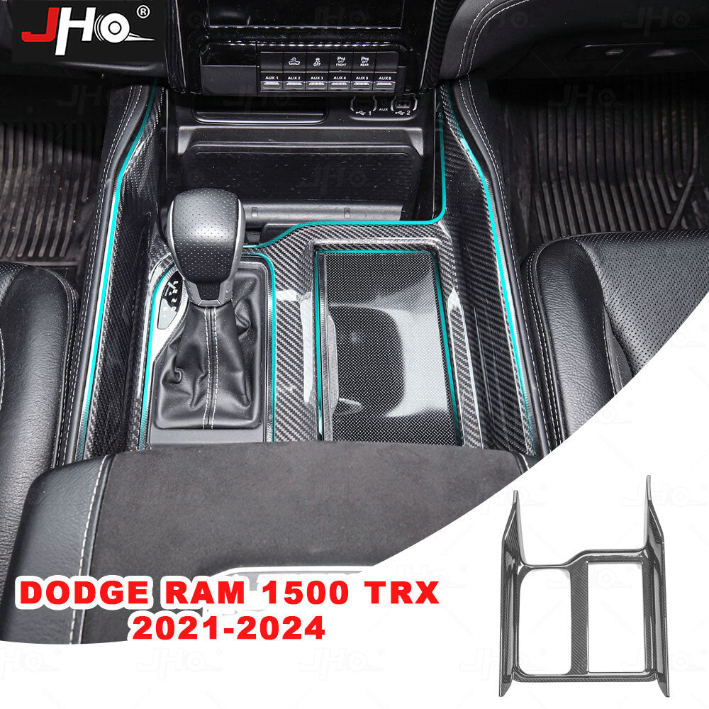 Carbon Console Gear Shift Panel Cup Holder Cover for Dodge for Ram 1500 TRX 2021-24