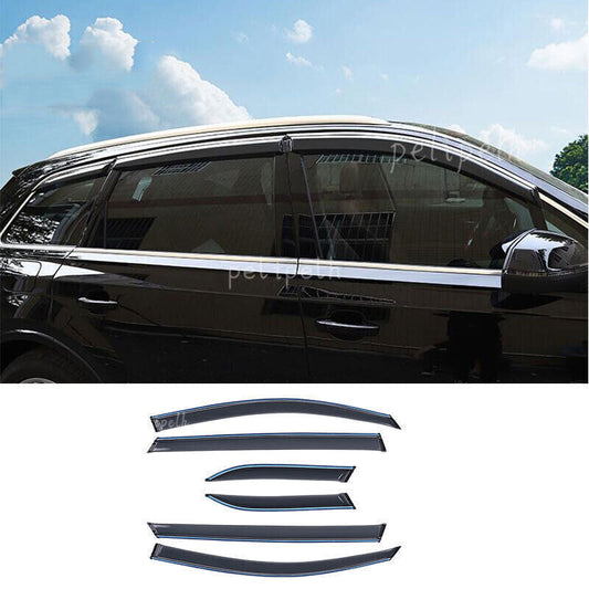 for Audi Q7 SQ7 2020-24 Window Wind Visors Sun Rain Guard Vent Deflector Trim 6x