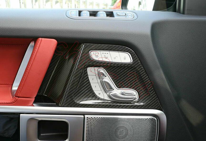 Dry Carbon Fiber for Seat Switch Button Handle Panel Trim For BenzG W464 G350 G55/63