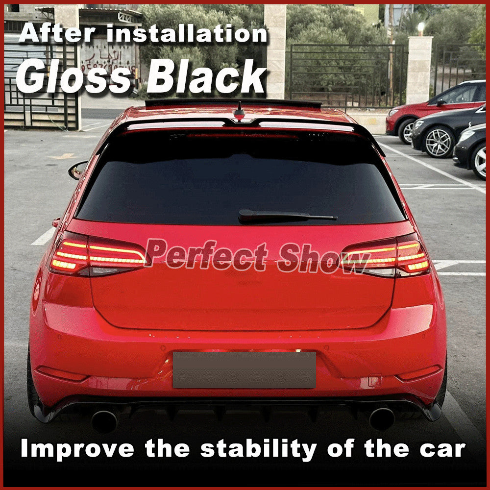 for VW GOLF7 MK7 VII 7 GTI R 2014-17 Glossy Black Rear Roof Top Spoiler Wing Lip