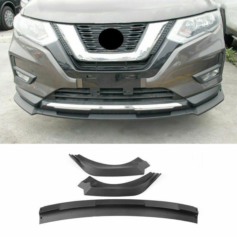 3X for Nissan Rogue 2017-2020 Matte Black Front Bumper Lip Spoiler Guard Refit