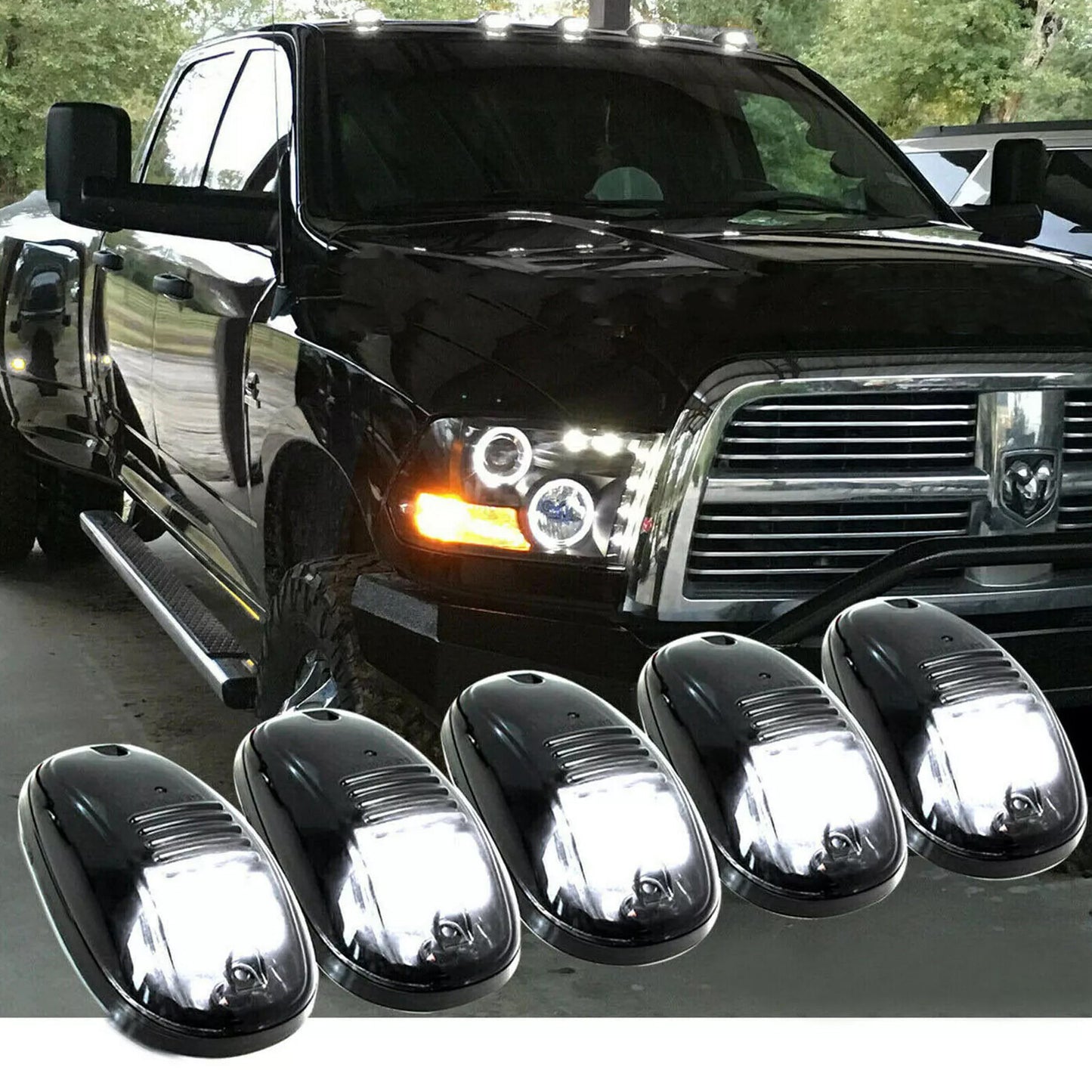 Suitable for Dodge for RAM 1500 2500 3500 5x Smoke Lens Roof Cab Driving Light LED 6000K