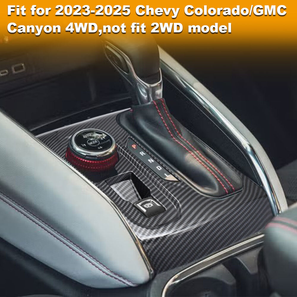 Carbon Fiber Style For 2023 2024 2025 for GMC for Canyon Cab Gear Shift Panel Cover Trim