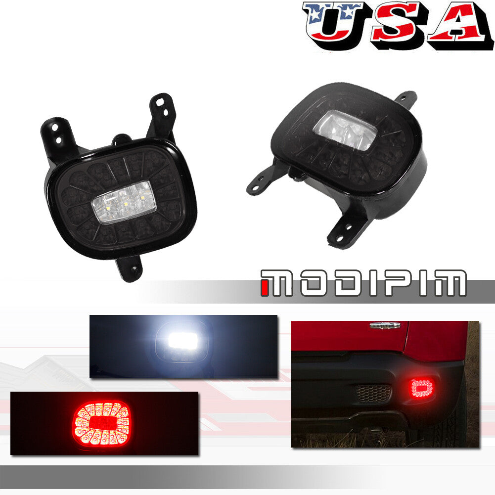 Smoked Black Lens LED Backup Reversing/Rear Fog/Taillight for 15 Upward for Jeep Renegade