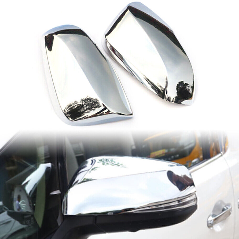 ABS Rearview Side Door Mirror Cover Trim Chrome Fit for Toyota Alphard 2016-19 Pair