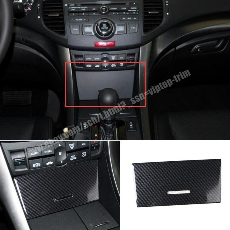 for Acura TSX 2009-2014 Carbon Fiber Look Central Console Storage Box Cover Trim