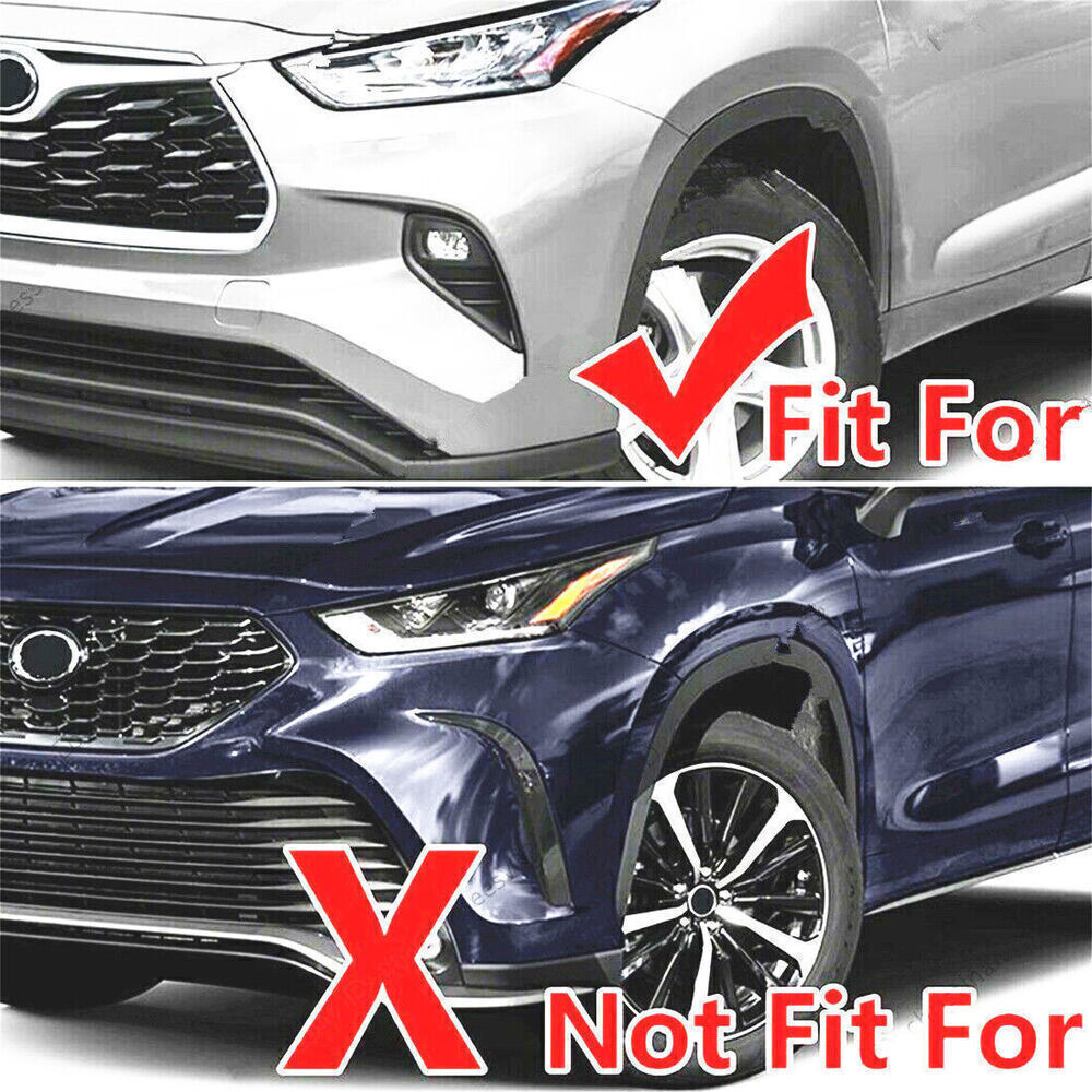 for Toyota Highlander 20-2024 Bright Black ABS Front Bumper Fog Light Cover Trim
