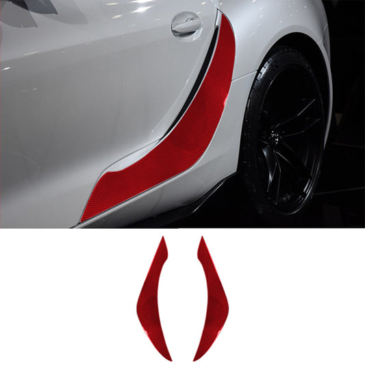 Red Carbon Fiber Side Door Vent Fender Protector Cover Trim for Toyota Supra A90