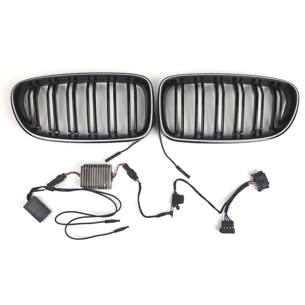 Front Kidney Grille Grill With Light Strip for BMW 5 Series F10 F11 2010-2016 14