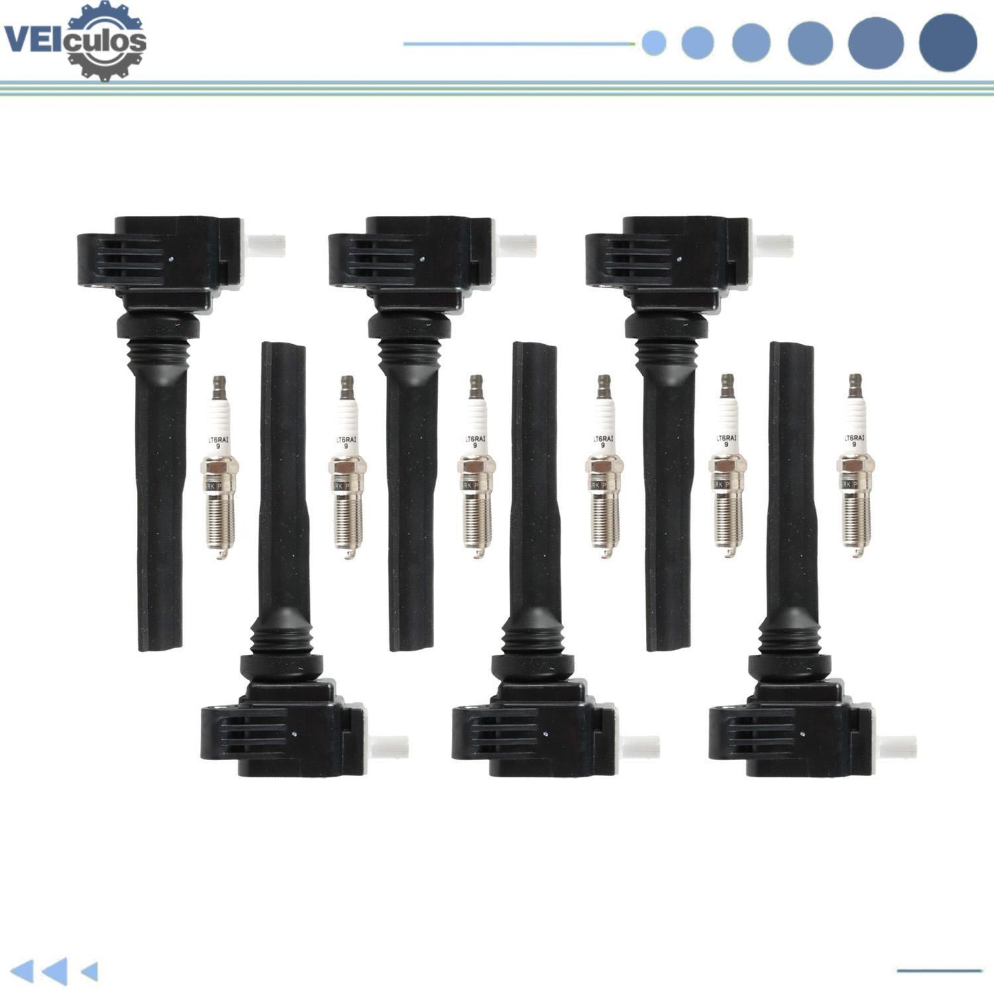 6Pcs Ignition Coils + Iridium Spark Plug For 2018-2019 F-150 V6 3.5L NGK94372