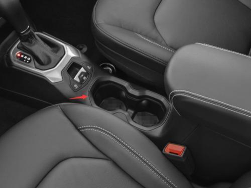 Fit for Jeep Renegade 2015-2020 Bright Black Middle Console Water Cup Frame Trim