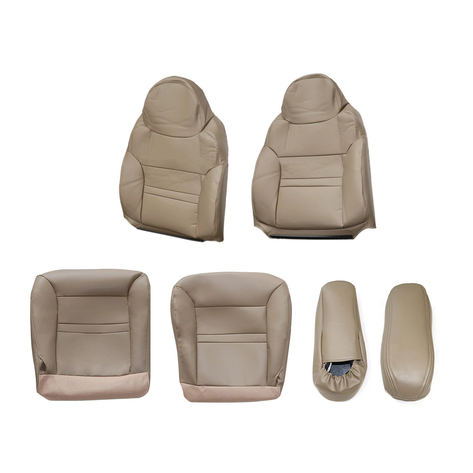 for Ford Excursion Limited XLT 2000-01 Front Bottom  Top Leather for Seat Cover Tan