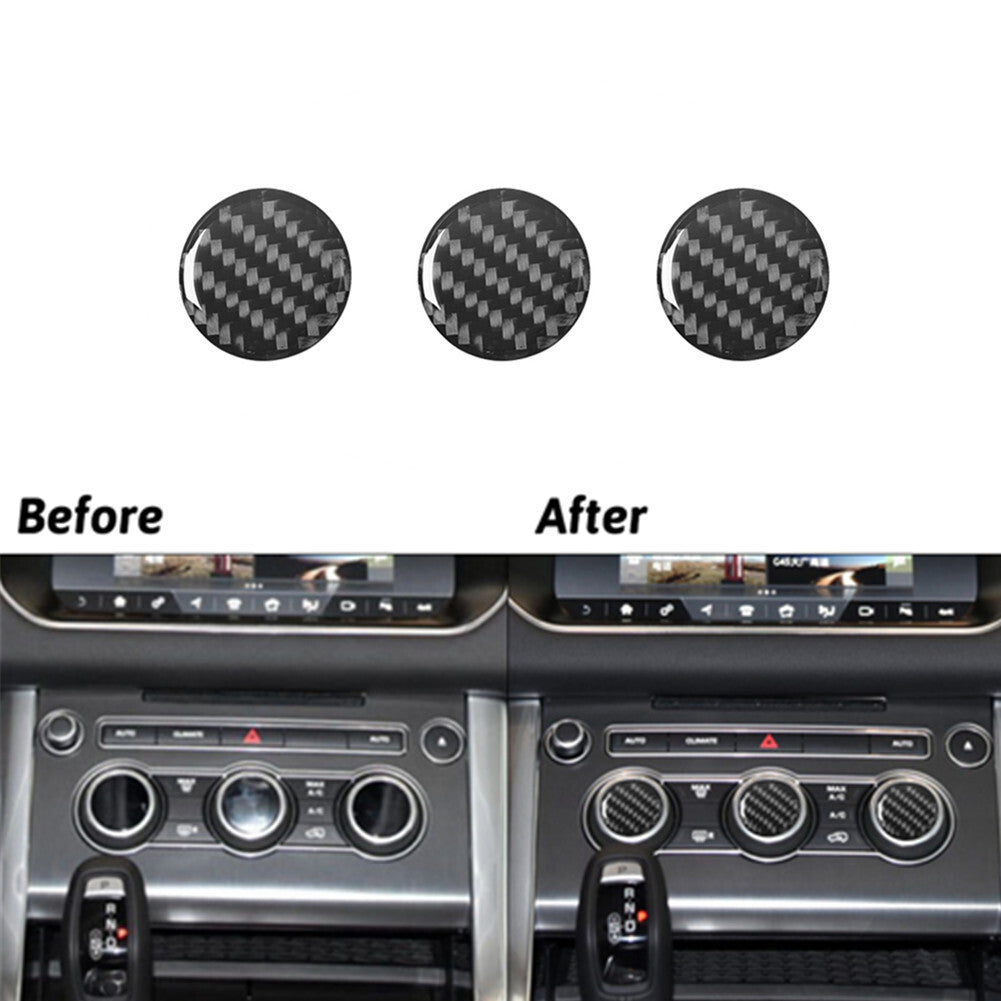3Pcs Carbon Fiber Climate Control Buttons Cover Trim For Land for Range Rover Sport