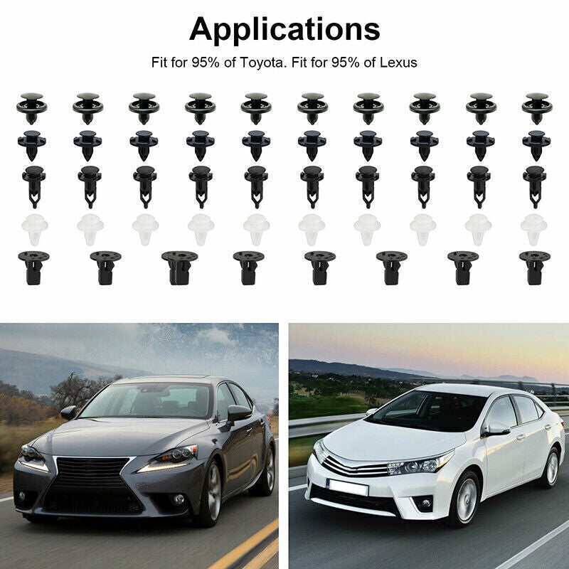 100PCS Vehicle Body Retainer Clips Kit Push Type Fasteners for Toyota  for Lexus