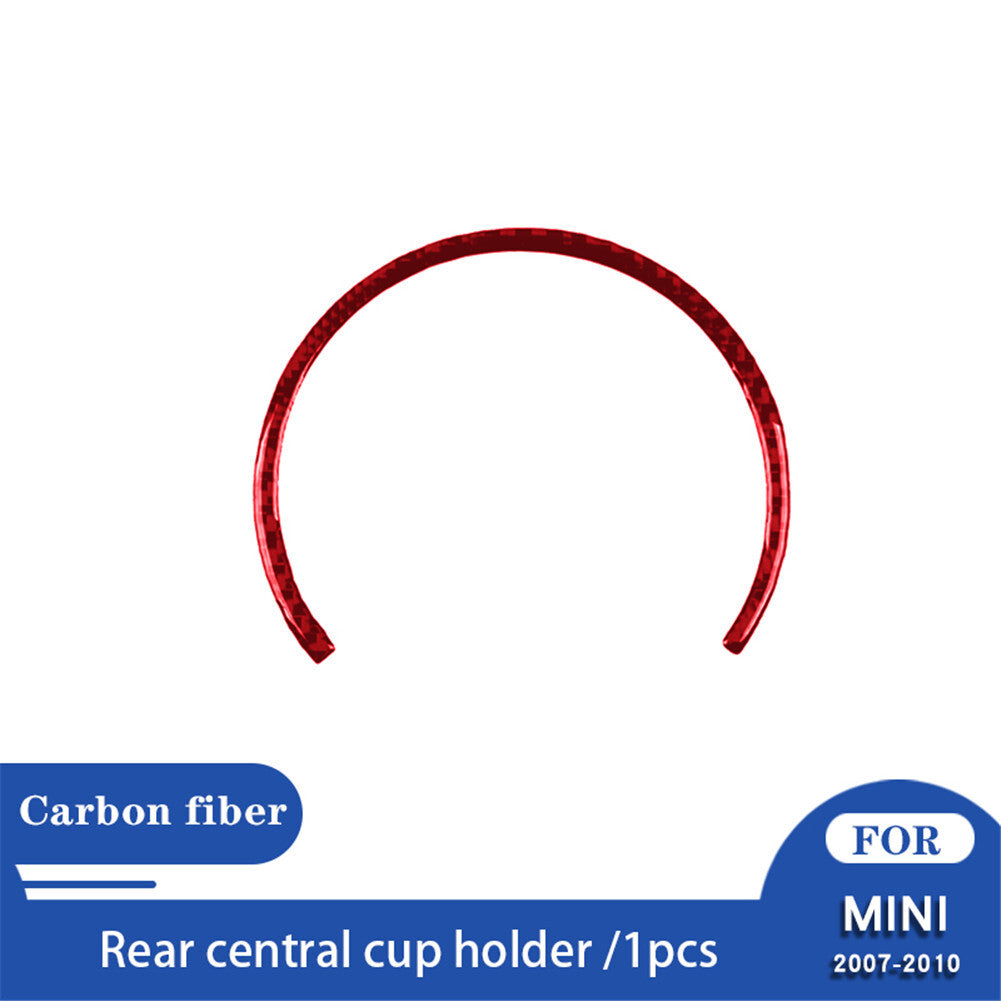 Red Carbon Fiber Rear Water Cup Holder Trim for Mini R56 R55 R57 07-10