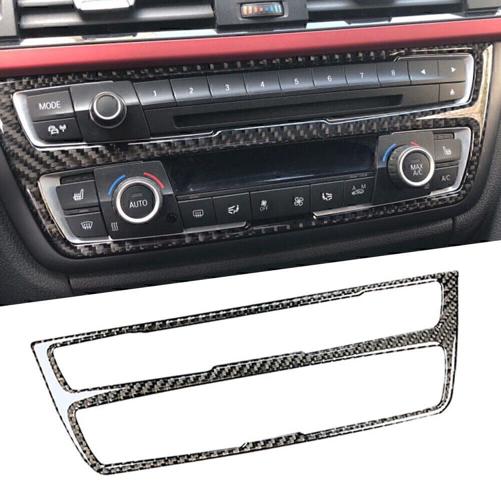 for BMW 3 4 Series F30 F33 Carbon Fiber Air Condition Media Control Panel Trims