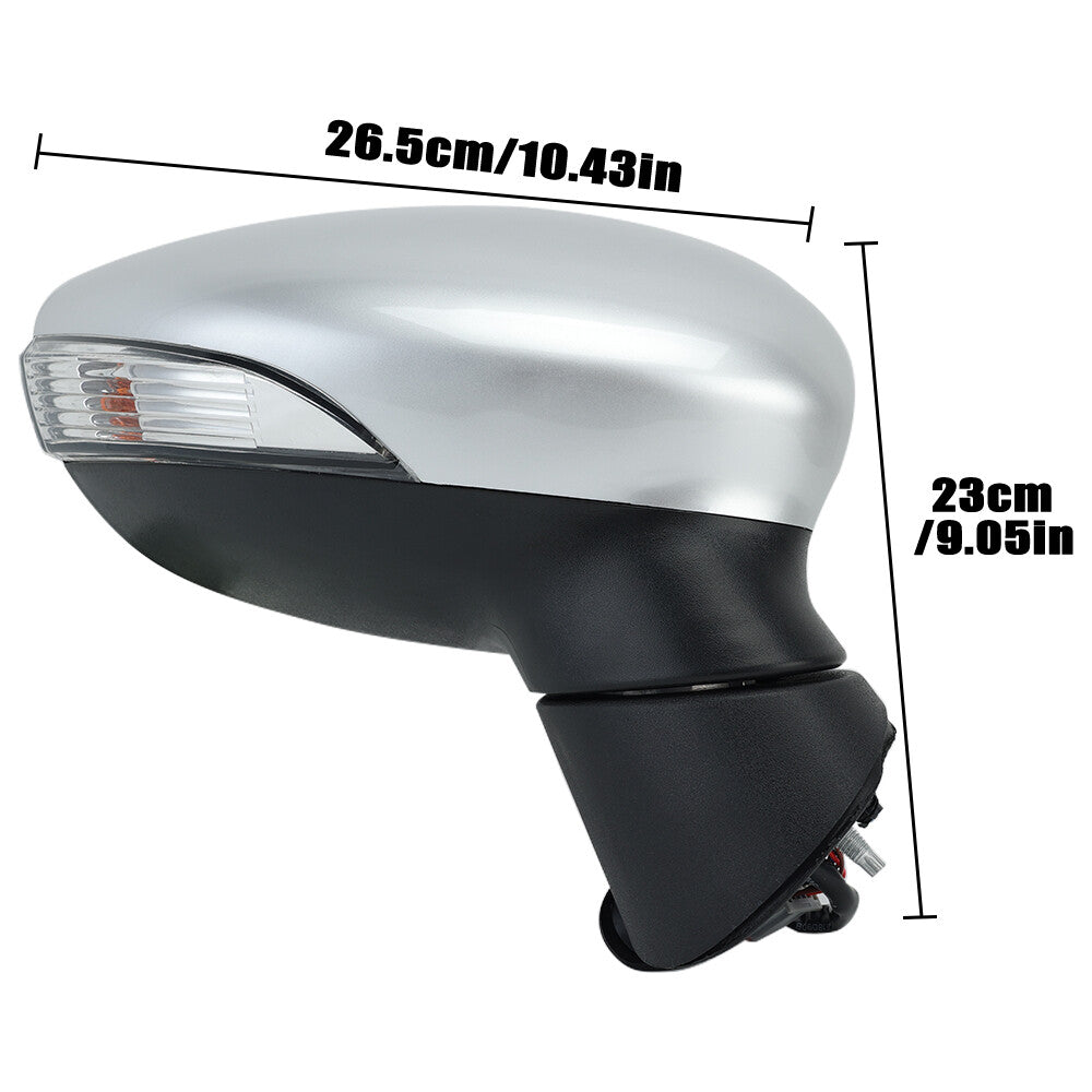 F¨¹r for Ford Fiesta MK7 08-12 Rechts Spiegel Beheizbar Manuell Spiegelglas Silber