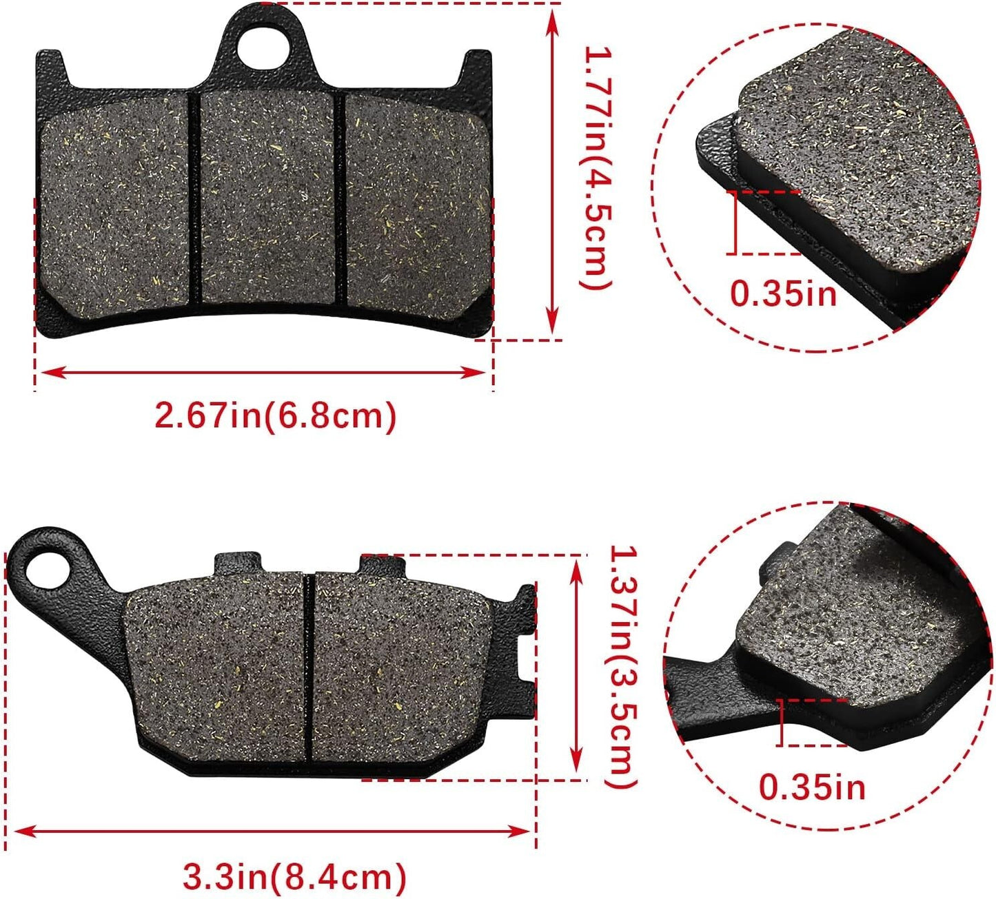 Front Rear Brake Pads for Yamaha FZ1 FZ6 FZ8 YZF R1/R6/R6S 2003-2007 YZF600R