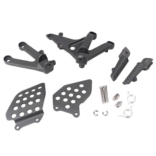 for Honda CBR600RR 2007-2011 2008 Set Black Front Bracket Foot Pegs Footrest