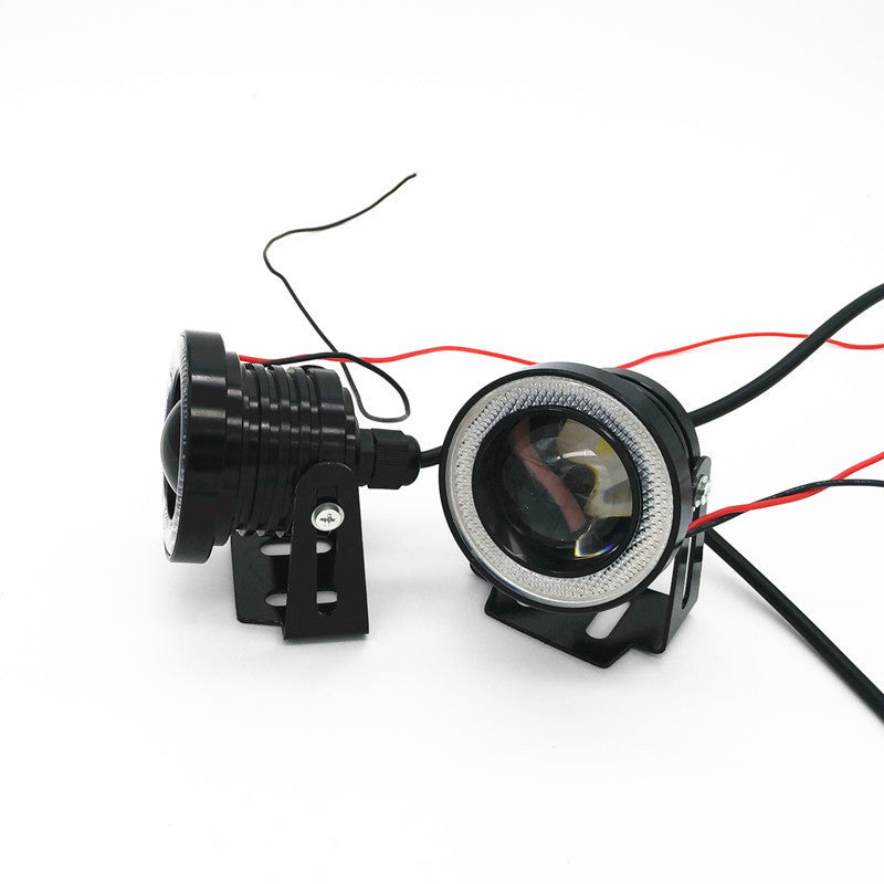 2x Car Fog Light Running Lamps Blue/White COB Halo 3 Angel Eye Ring Hawkeye