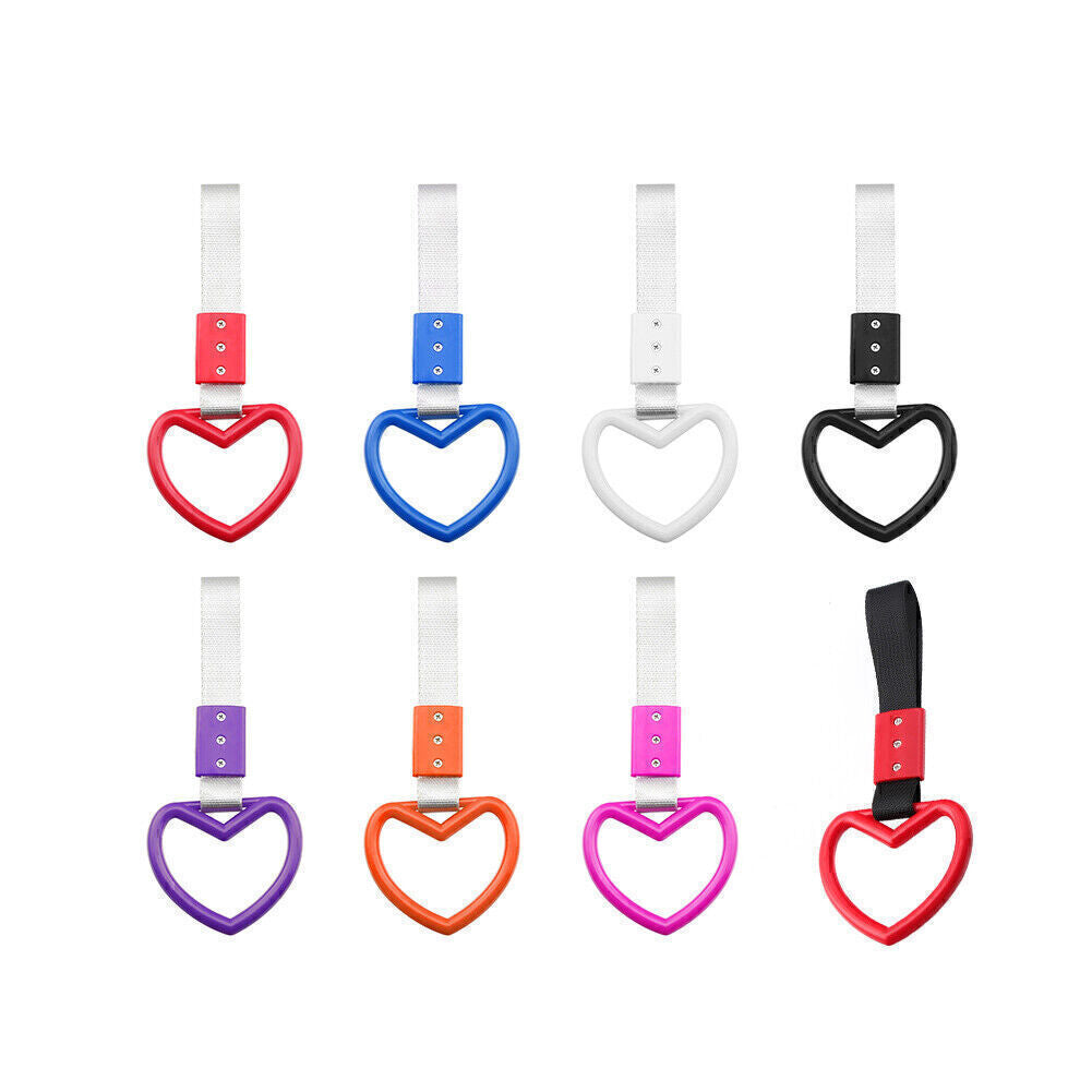 24.5cm Heart JDM Tsurikawa Ring Train Bus Handle Hand Strap Drift Charm Tools