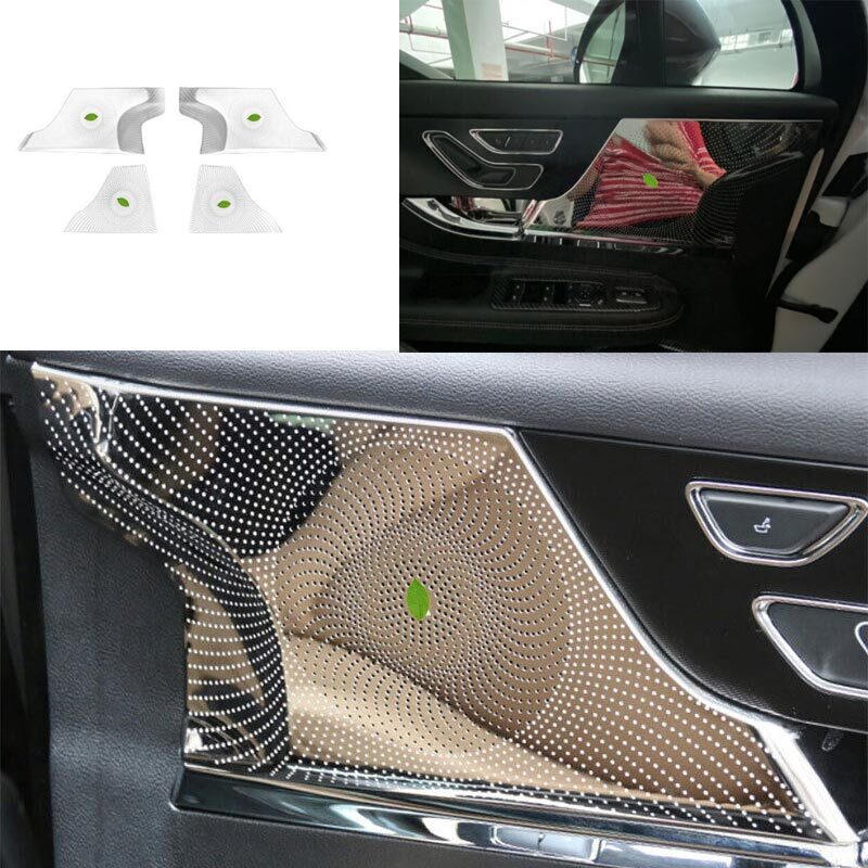 Cover Trim Inner Door Tweeter for Lincoln Corsair 2020-2022 4PCS Silver Steel