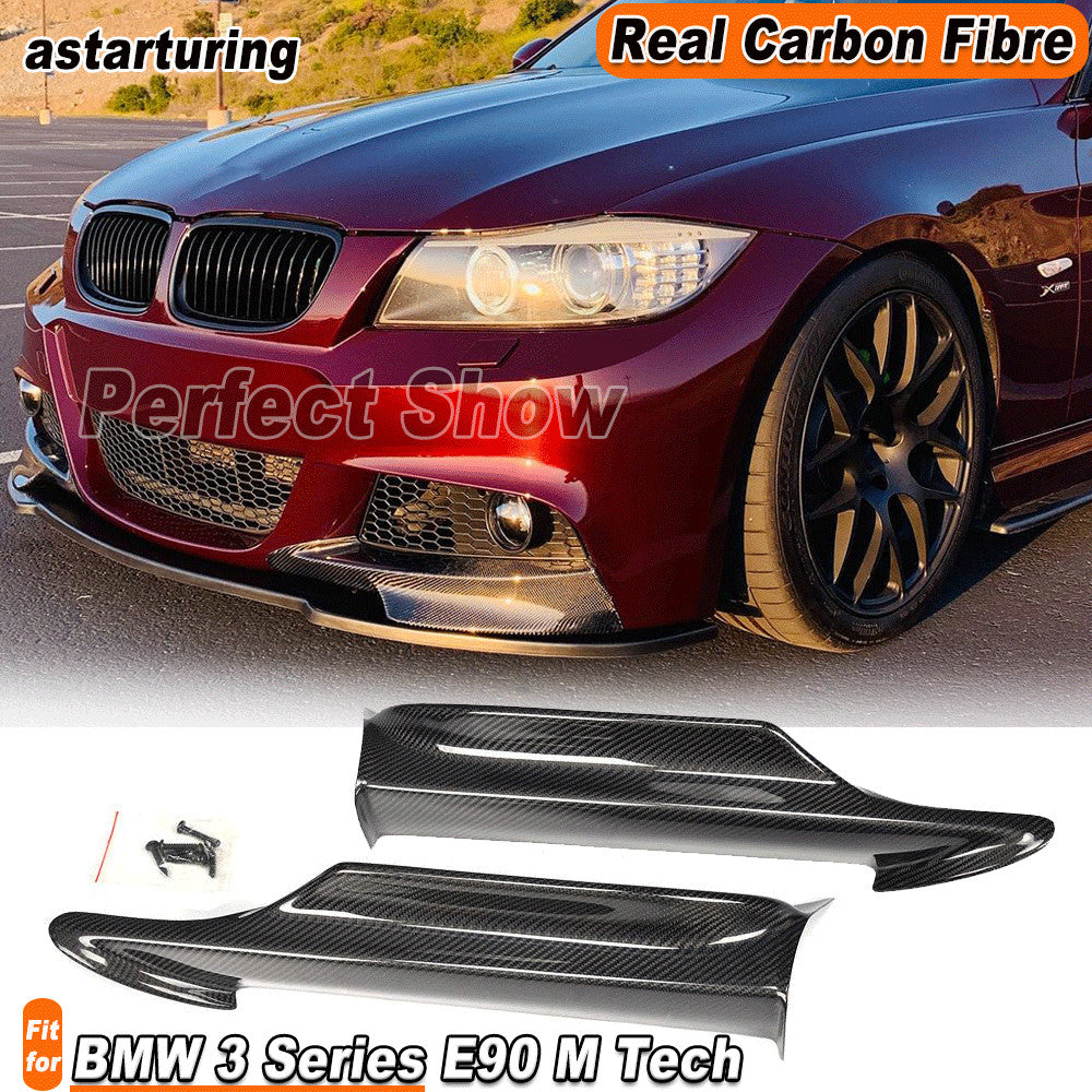 Fit for BMW 3 Series E90 M Tech 2006-08 REAL Carbon Front Bumper Splitter Flaps
