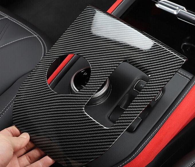 Carbon Fiber Middle Console Gear Shift Panel Trim for Ford for Mustang Mach-E 21-22