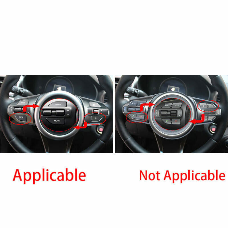 Inner Steering Wheel Button Frame Trim 2X for Kia Sorento DX 16-20 Matte Silver