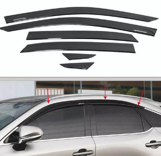 for Lexus RX 350 2023-2024 Black ABS Window Visor Vent Shades Sun Rain Guard 6x