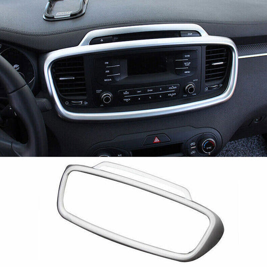 for Kia Sorento 16-20 Silver Central Console Navigation Gps Panel Trim Cover 1P