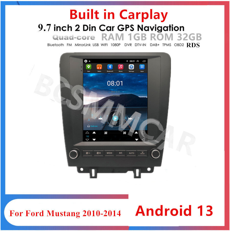 Car Radio Stereo Fit for Ford for Mustang 2010-2014 Touch Screen For Apple Carplay