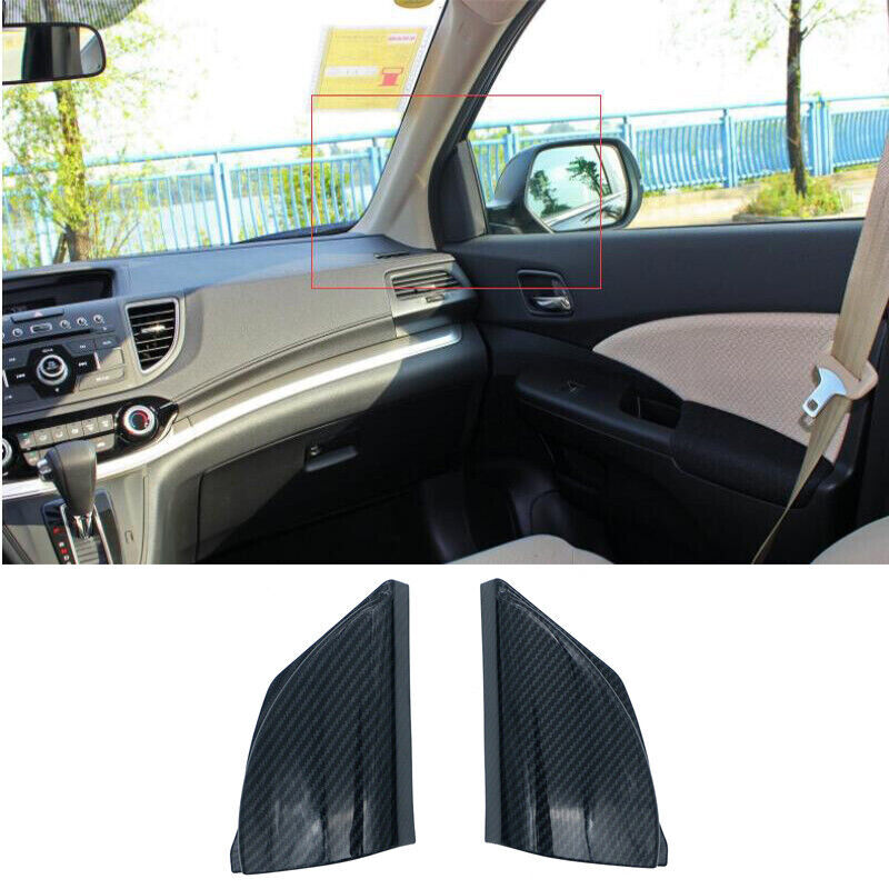 Carbon Fiber ABS Front A-Pillar Triangle Cover Trim for Honda CR-V CRV 2012-2016