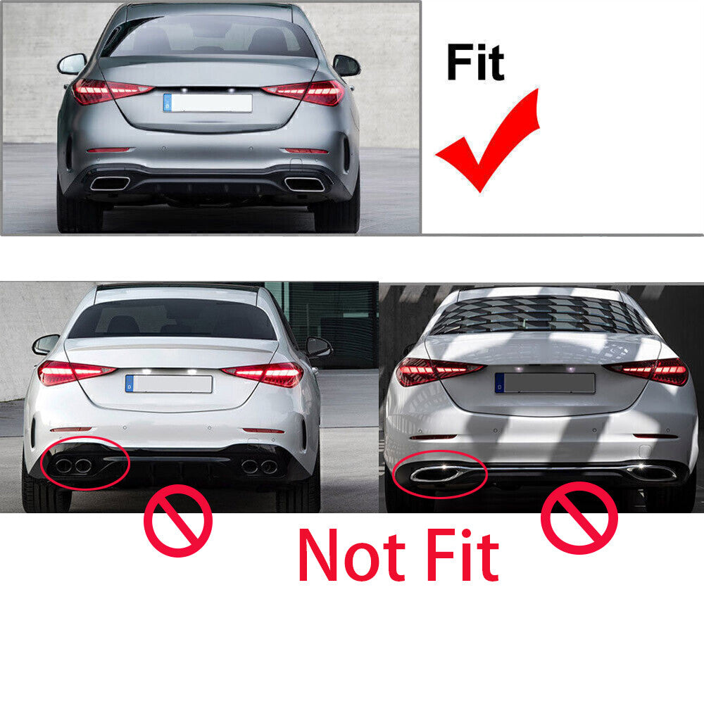 for Mercedes-Benz C Class W206 2022-23 Exhaust Muffler Tail Pipe Trim ABS Chrome