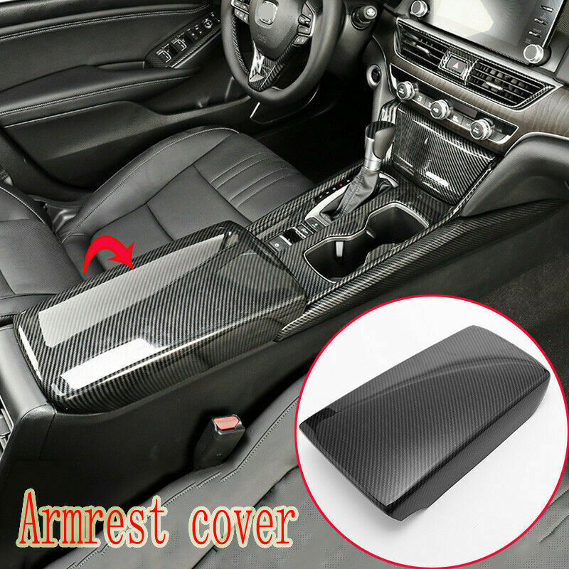 1P for Honda Accord 2018-2022 Carbon Fiber Armrest Box Moulding Panel Cover Trim