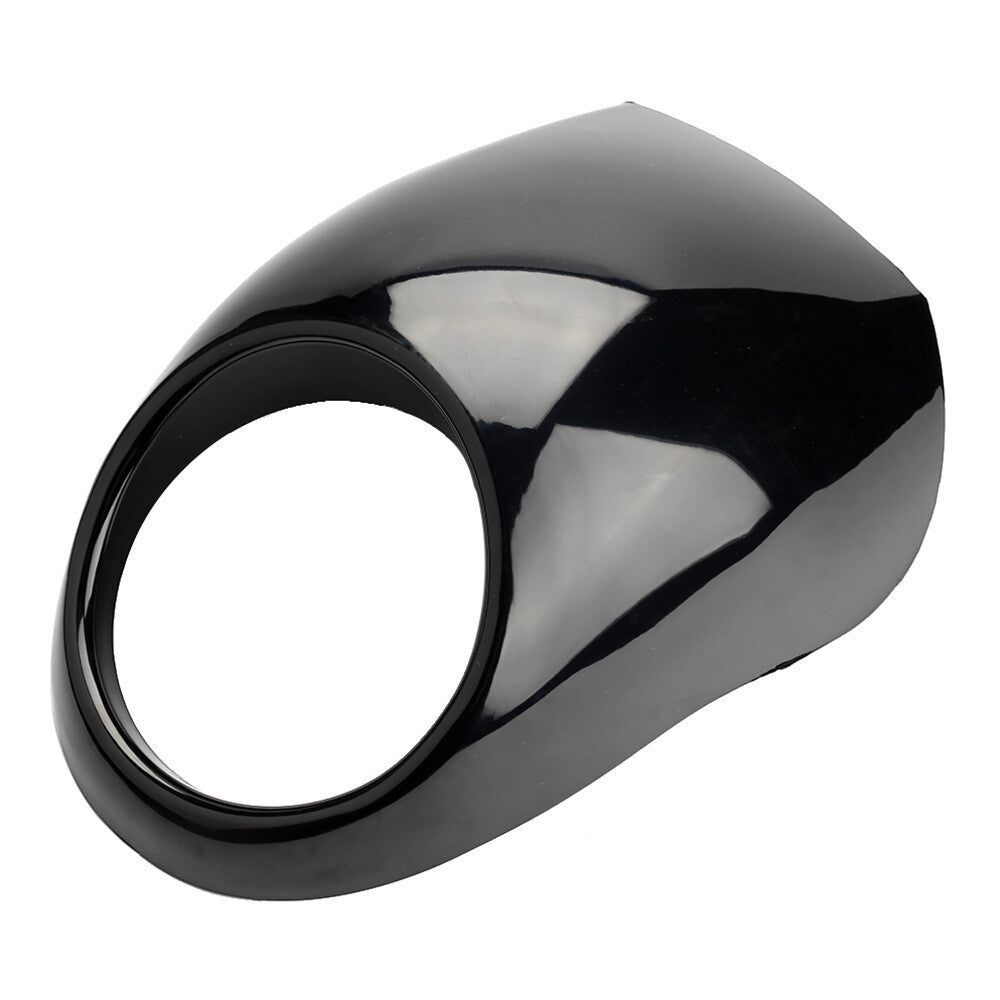 The black mask in front of the headlight fairing fits the for Harley Sportster Dyna Glide FX XL.