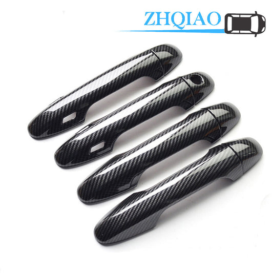 Carbon Fiber Side Door Handle Cover Trim Fit for Toyota Highlander 14-18