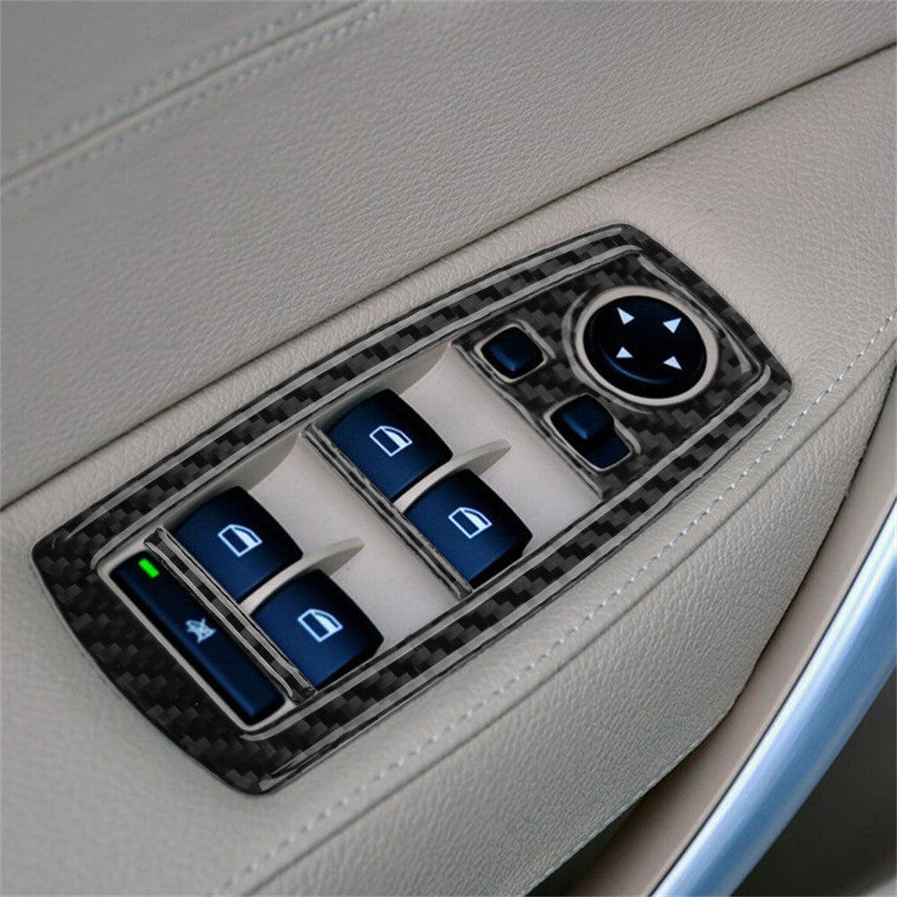 7X Carbon Fiber Power Window Switch Trim Type B for BMW X3 2004-2010