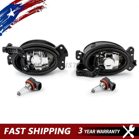 2 fog light lenses for 2007-09 for Mercedes-Benz E320 R320 E63 AMG models - clear glass lens light