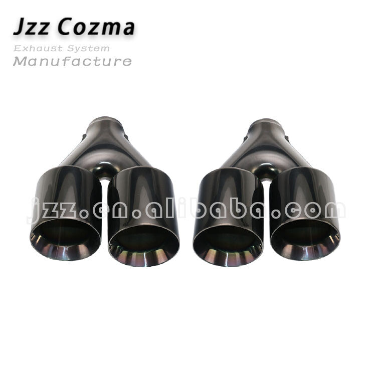 Black 2PCS Universal Dual Polished Exhaust Tip Double Wall 2.5'' ID 3.5 OD