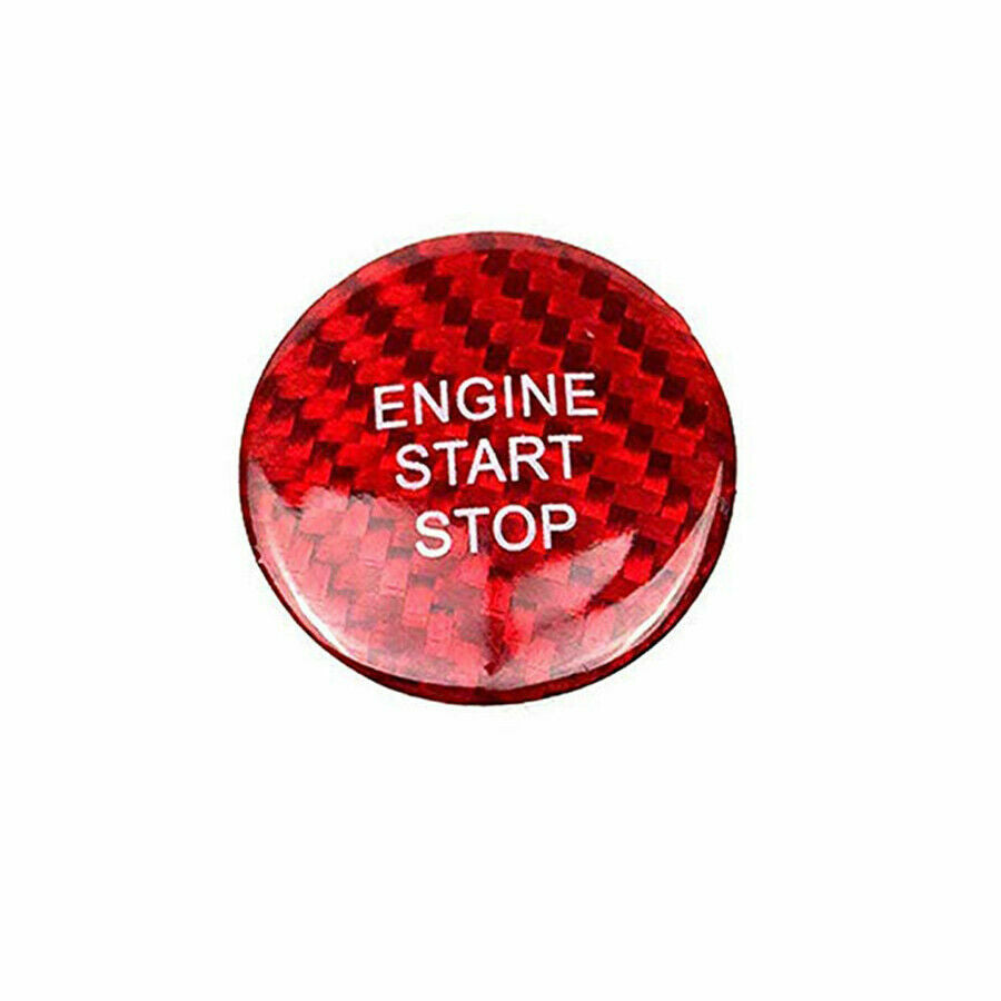 Real Carbon Fiber Engine Start Stop Button Cover Trim