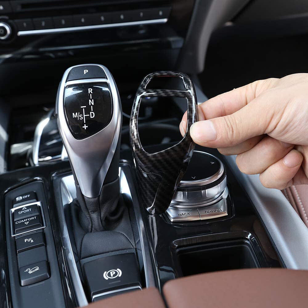 Gear Shift Knob Cover Carbon Fiber Style Trim for BMW F30 F20 F10 F15 F25 X3 X5