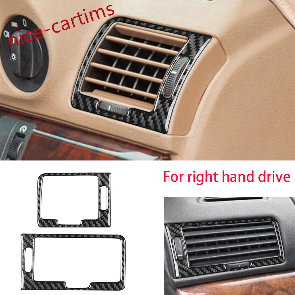 2¡ÁRHD Carbon Fiber Dashboard Air Vent Outlet Trim for BMW 7 Series E38 1994-2001