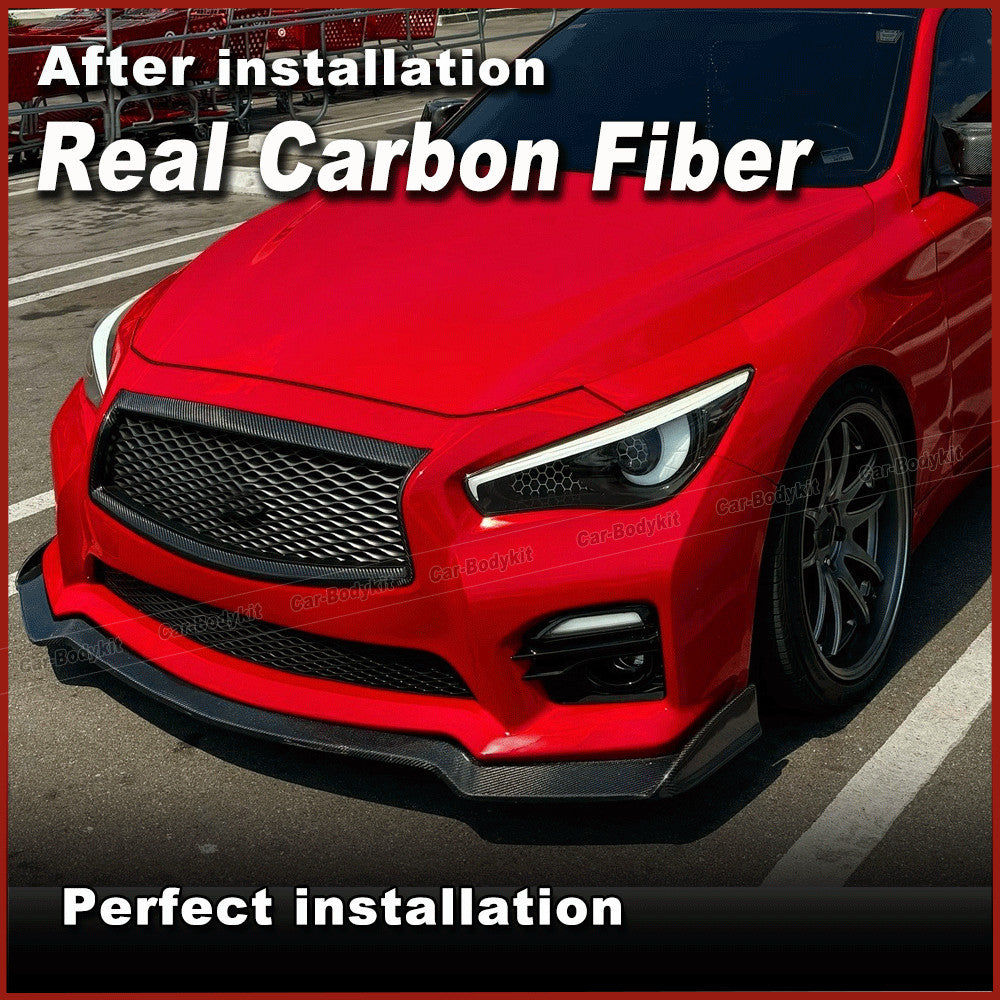 for Infiniti Q50 Base Sedan 2018-2020 REAL Carbon Fiber Front Bumper Lip Spoiler