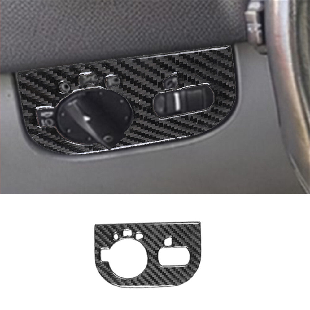 Carbon Fiber Headlight Switch Panel Trim Cover Stickers for Audi TT 8N 2001-2006