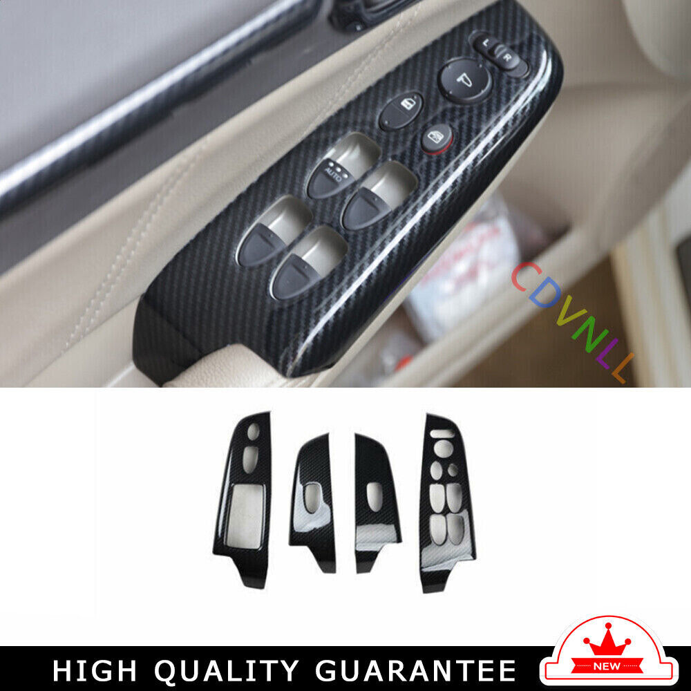 Glass Window Lifting Lock Panel Trim for Honda for Civic 8th 2006-2011 Carbon Fiber
