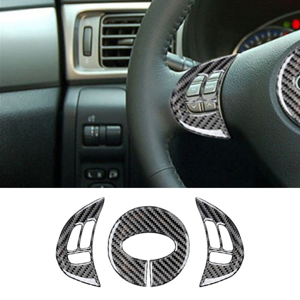Carbon Fiber Steering Wheel Buttons Cover Trim for Subaru Forester 2009-2013 A