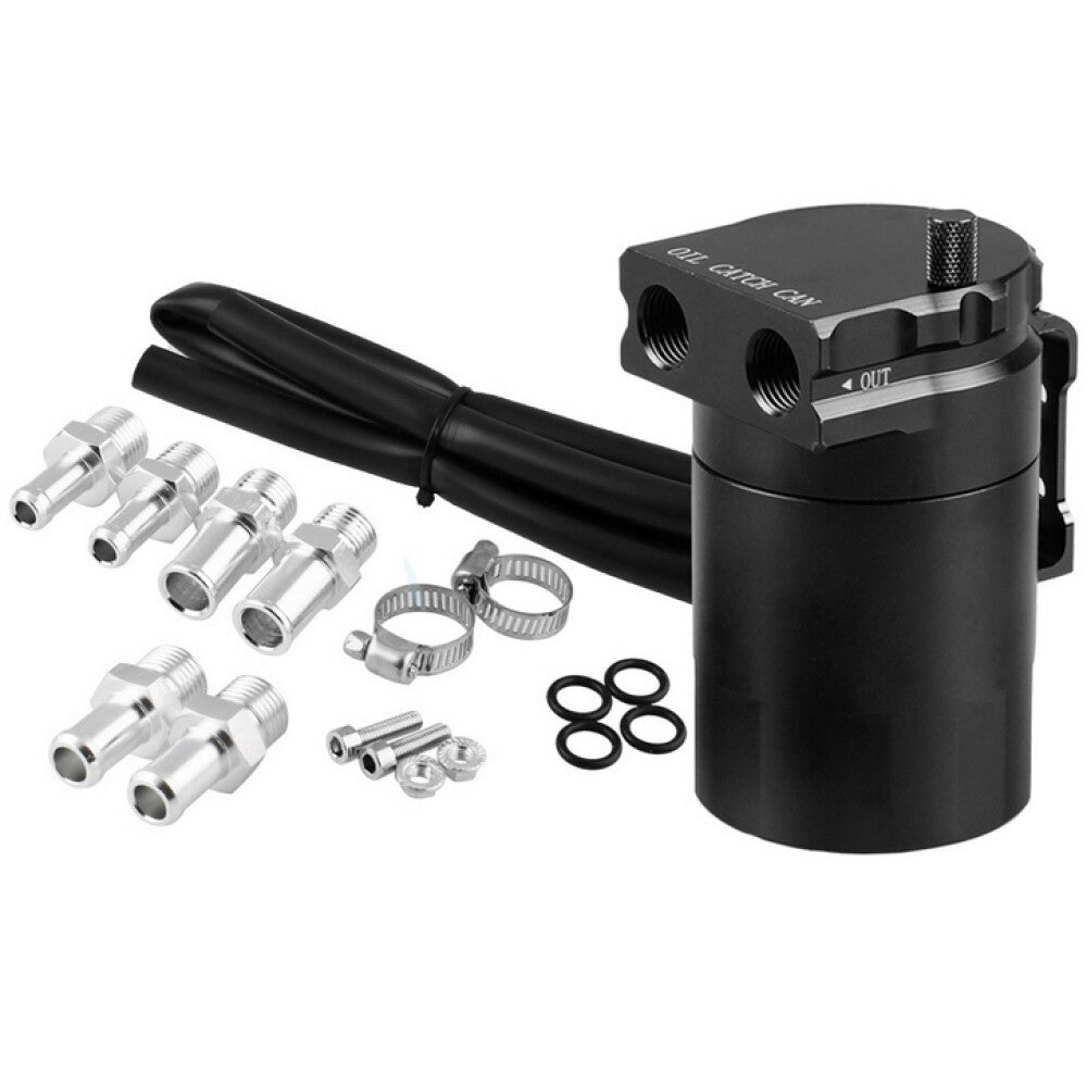 3/8  9/16 Adapters Universal Car Oil Catch Reservoir Can Tank+Air Filter Kit